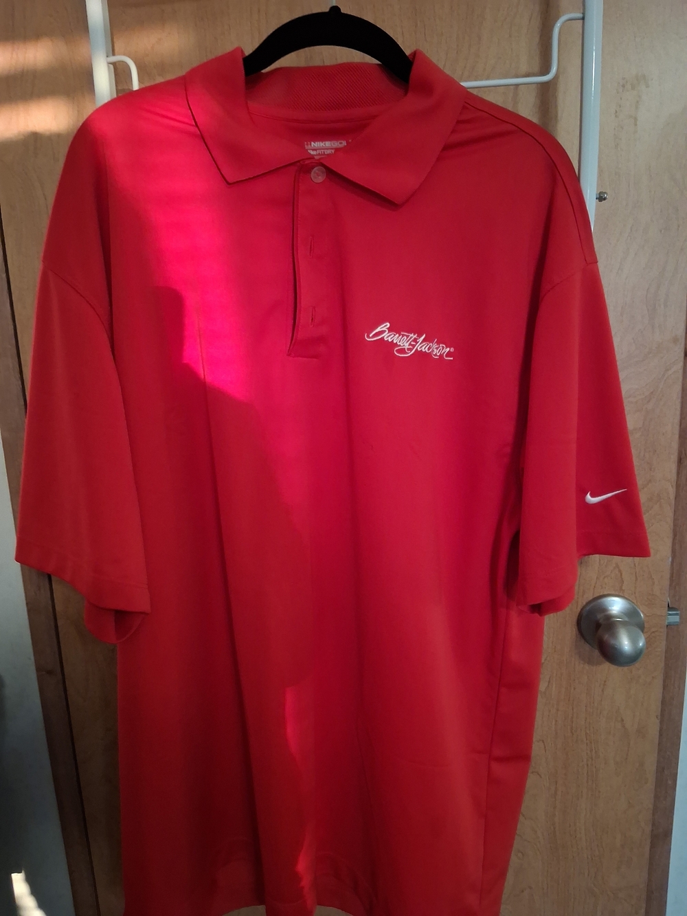 Nike Red Men's Polo Shirt with Barrett Jackson Logo